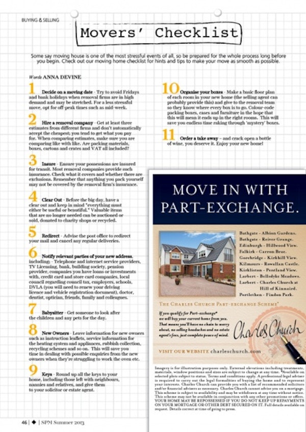 Scottish Property Magazine - Movers' Checklist
